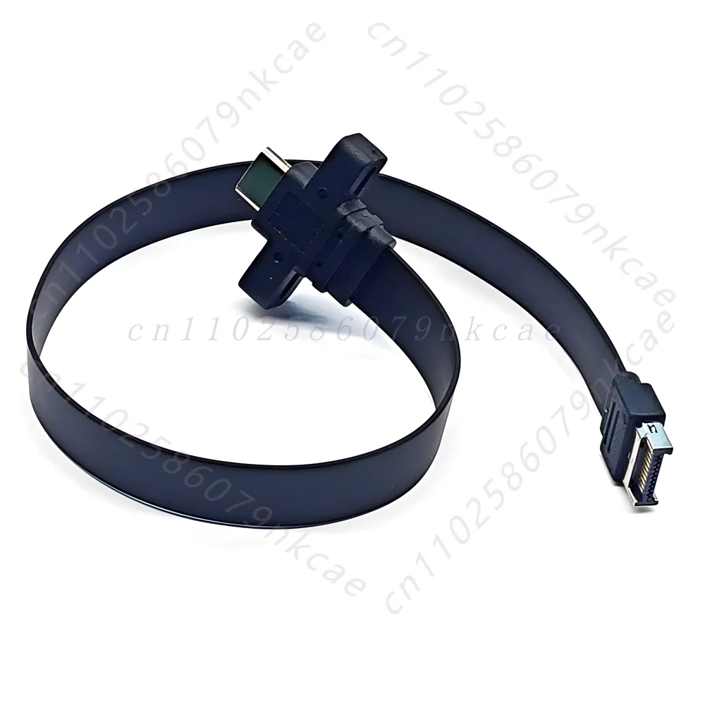 USB 3.2 Gen 2x2 Type-E to Type-C Female Front Panel Extension Cable Flat Wire 20Gbps PCI Bracket for PC Case Motherboard