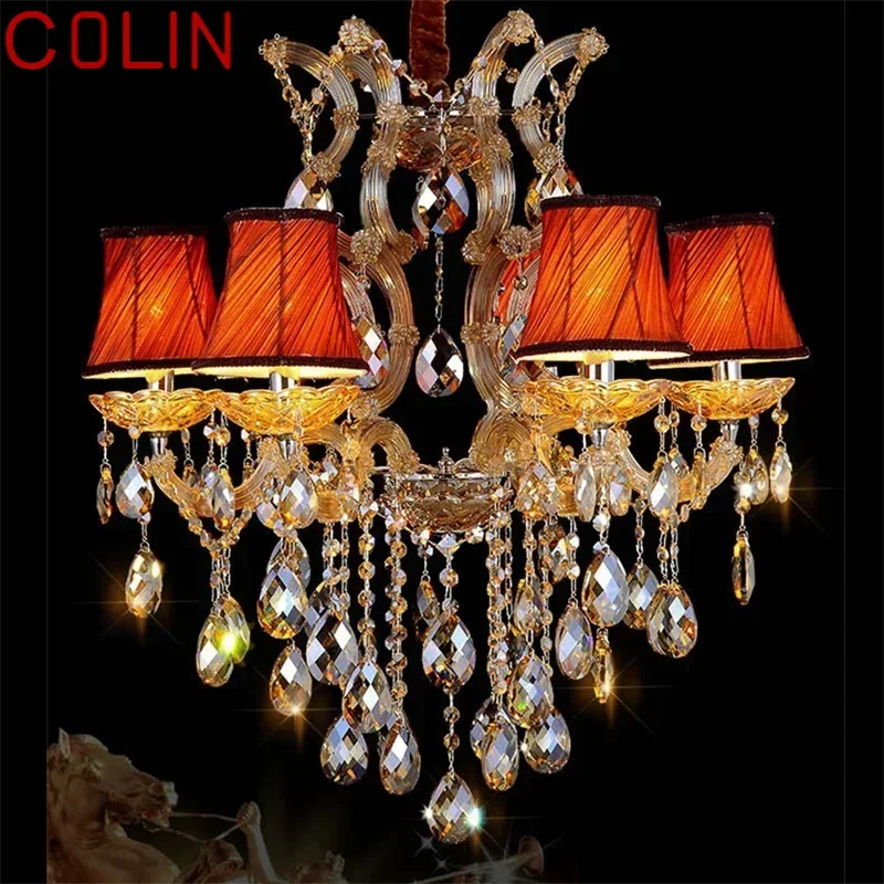 COLIN European Style Chandelier Lamp Modern Luxury Pendant Light LED Fixtures for Home Villa Hall Meeting Room Bedroom