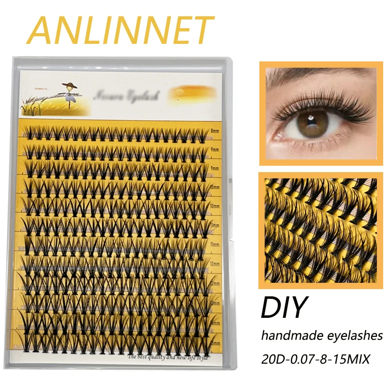 20D/10D  240 independent eyelash strings 8-15mm artificial eyelashes 3D fluffy false eyelashes DIY eyelash extension makeup tool