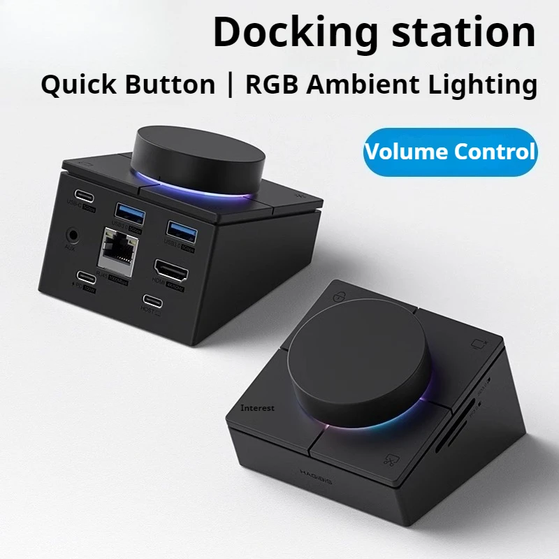 

Knob docking station typec docking station usb desktop volume adjustment pc controller shortcut multimedia switch