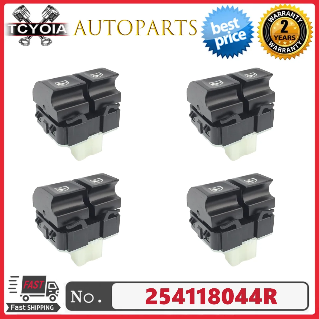 Bulk sale 254118044R Double Car Power Window Main Control Switch Button For Renault Kangoo Trafic Clio MK IV Dacia Lodgy Dokker