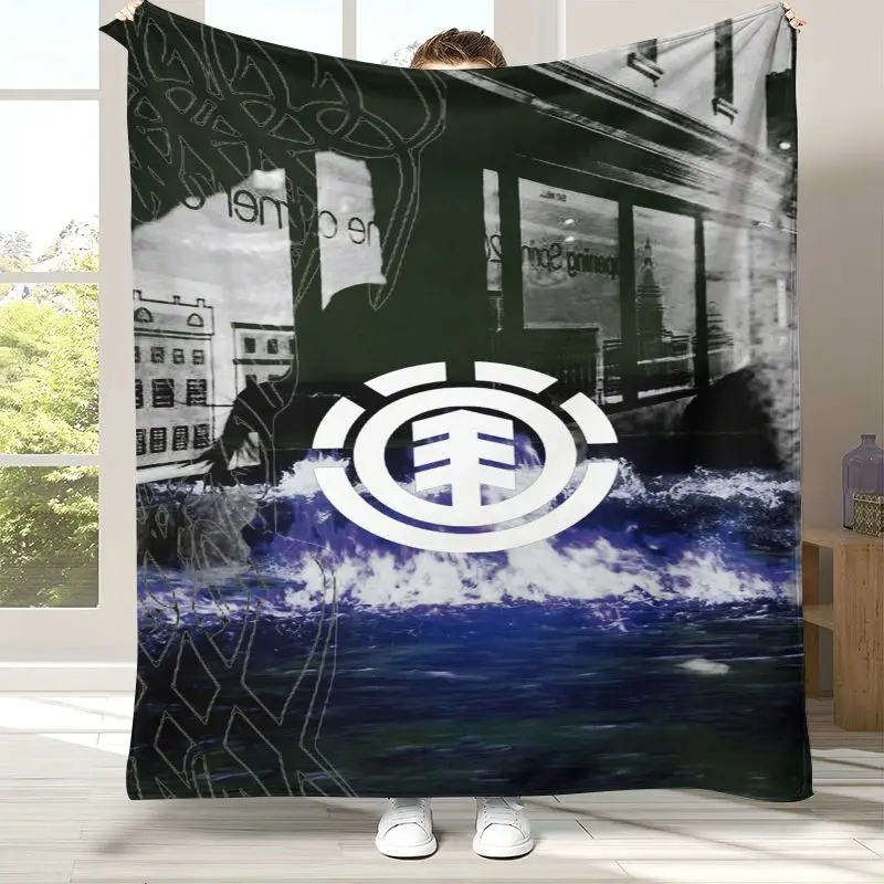 Boardsport Logo E-Element Skateboards Soft Flannel Throw Blanket,Cozy Blanket for Bed,Sofa,Living Room,Picnic,Camping,Home Decor