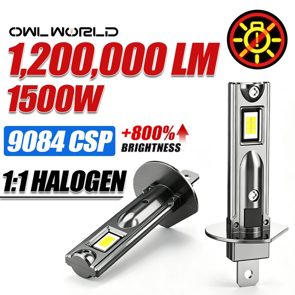 H1 1:1 Halogen Size Fog Light LED Head Bulb 9084 CSP CANBUS 1200000 LM Plug&Play Light Bulb LED Head Lamp Auto Diode Lamps 12V