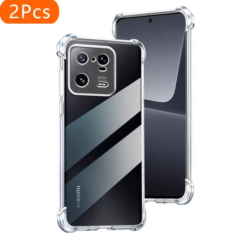 

2 шт. противоударный силиконовый мягкий чехол для Xiaomi Mi 14 13 13T Pro Cover 12 12S 12X 12T 11 11T 11i 10 10T Pro Lite Ultra Thin Clear