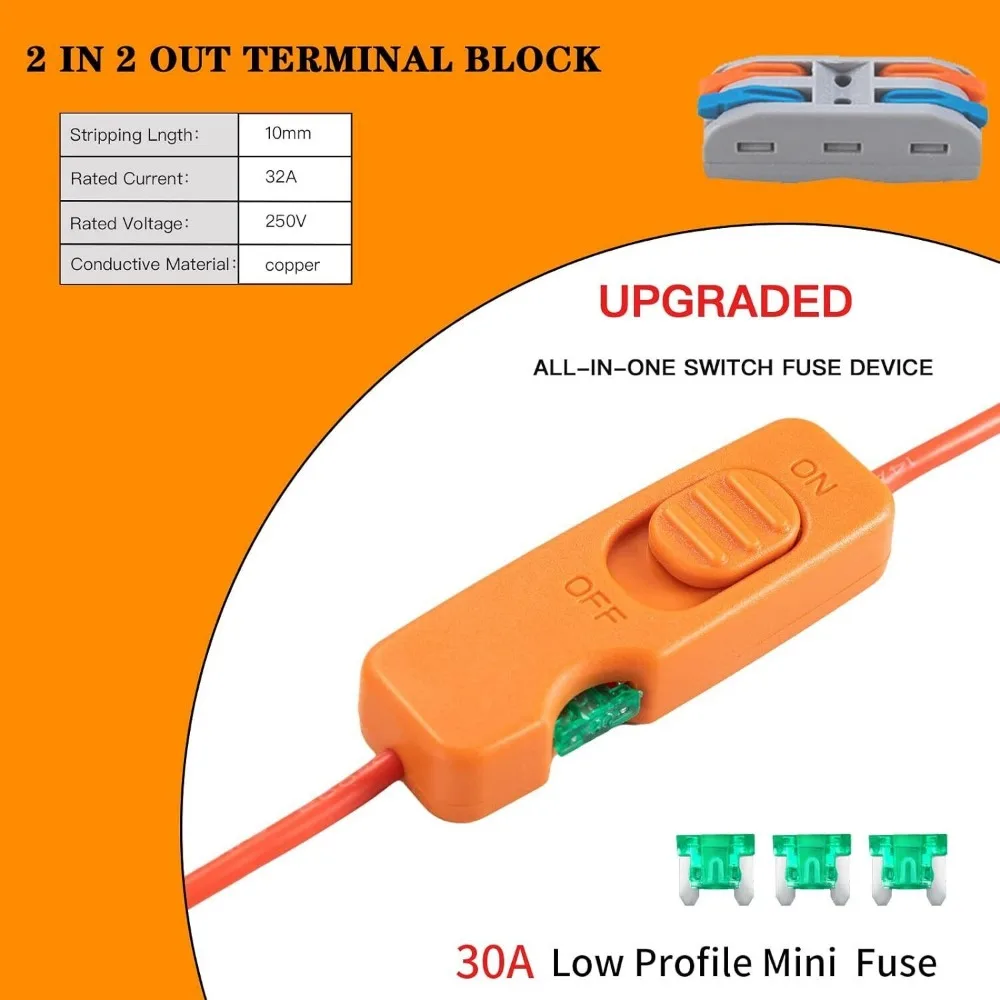Imagem -03 - Adaptador de Bateria para Ridgid para Aeg Ferramenta Elétrica do Interruptor da Bateria 18v Kit Conversor de Bateria 14 Calibre com Fusíveis e Terminais de Fio
