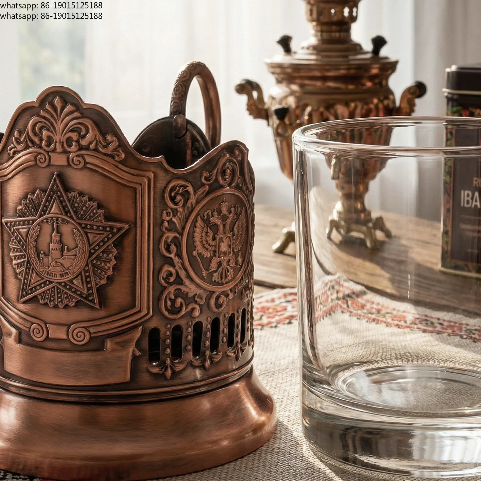 2026-export-russian-retro-cup-metal-hollow-insulation-cover-household-tea-cup