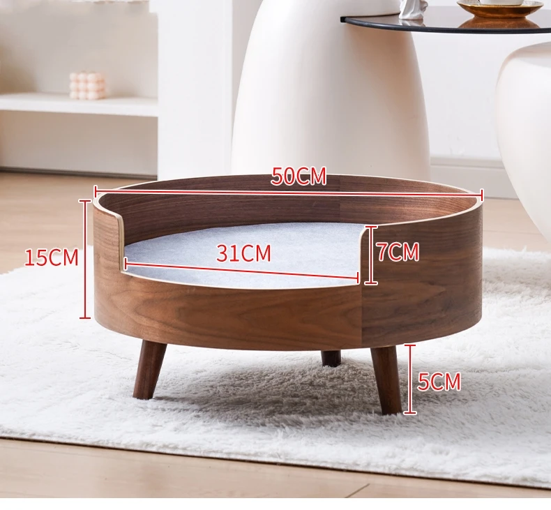 

Sustainable Solid Pine Wood Round Pet Sofa All Seasons Pet Furniture For Dogs And Cats