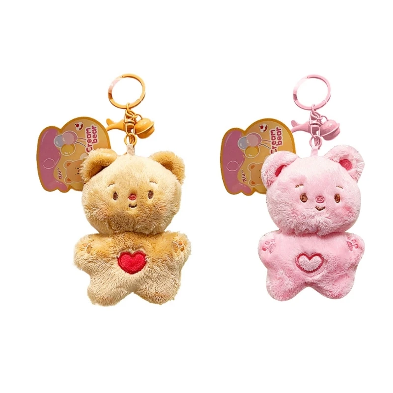 

Simulation Bear Keychain for Toy Accessories Gift Carnival Prizes for Kids Backpack Children Gift Butter Theme Dropship