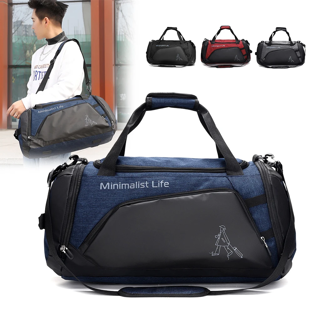 Nylon Waterproof Fitness Bag Men Women Sports Travel Bags Yoga Training Handbag Large Capacity Outdoor Camp Bag Crossbody Bag