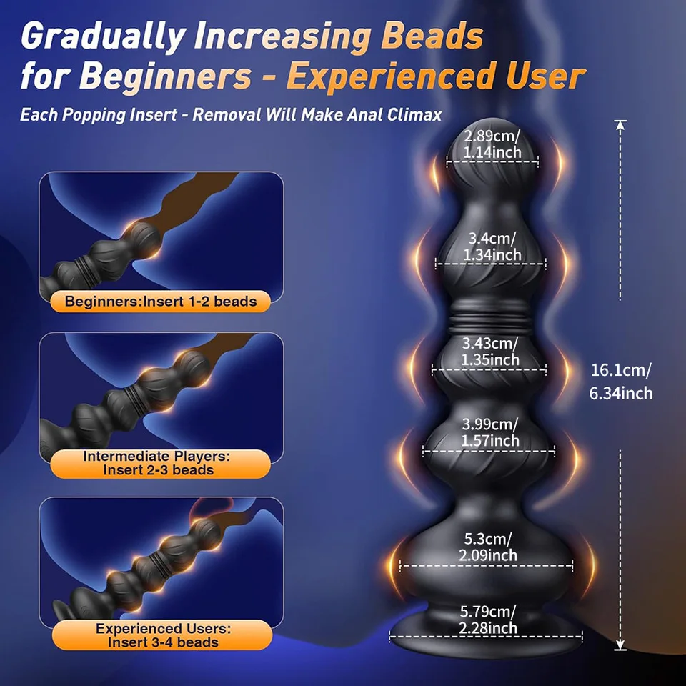 App+remote Control Vibrator Thrusting Anal Beads Prostate Massager Anal Butt Plug 10 Vibrate Thrust Male Sex Toys For Men Women - view 3