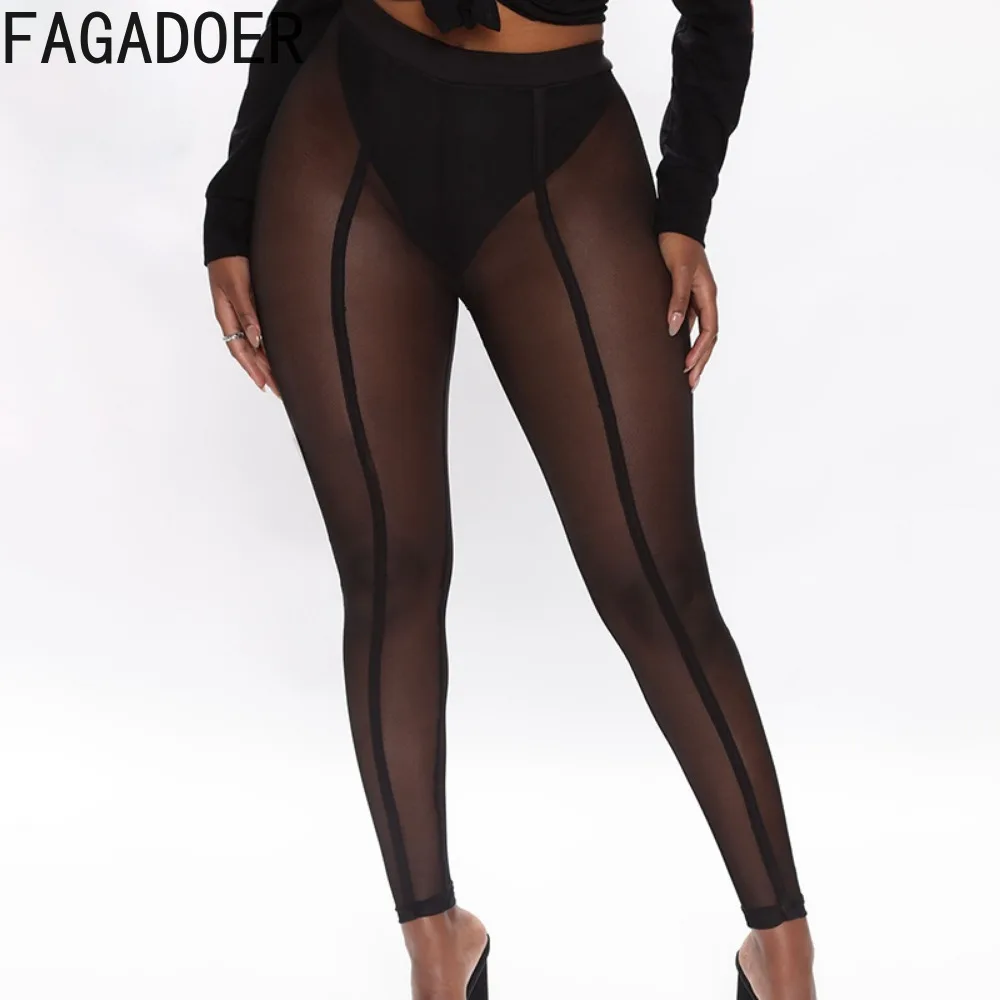 FAGADOER Y2k Baddie Print Street Two Piece Outfits Women Oversized Long Tshirt and See Through Leggings Suits Female Streetwear