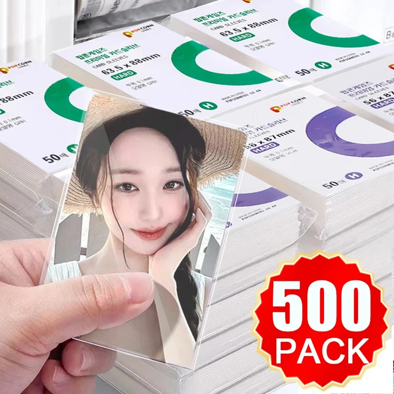 1-500Pcs Korea Card Sleeves HD Transparent Kpop Idol Card Protector Sleeve Photcard Protector Photo Case for Popcorn Card Holder