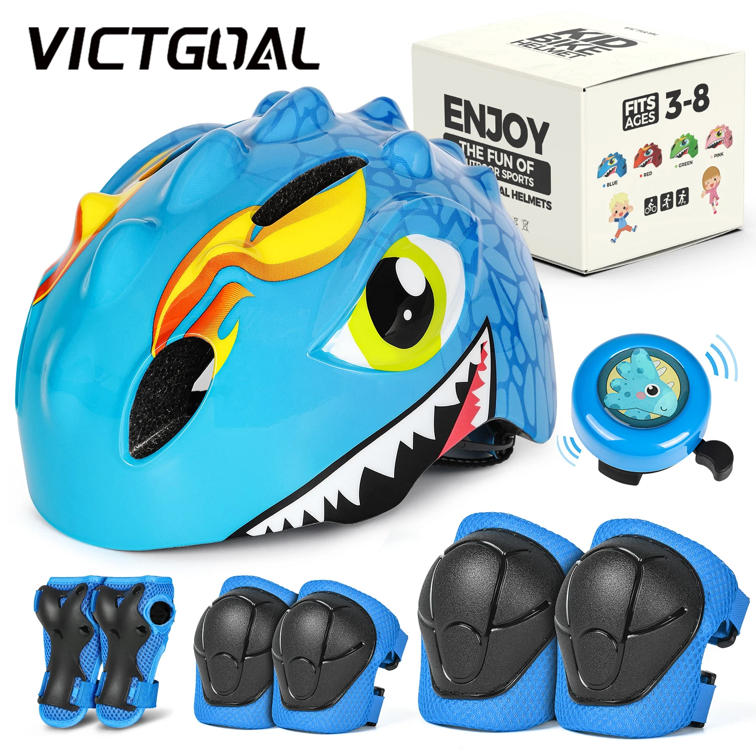 VICTGOAL Kids Bicycle Helmet Cycling Guard Knee Elbow Pads Protective Gear Children Sports Safety for Balance Bike Skateboard