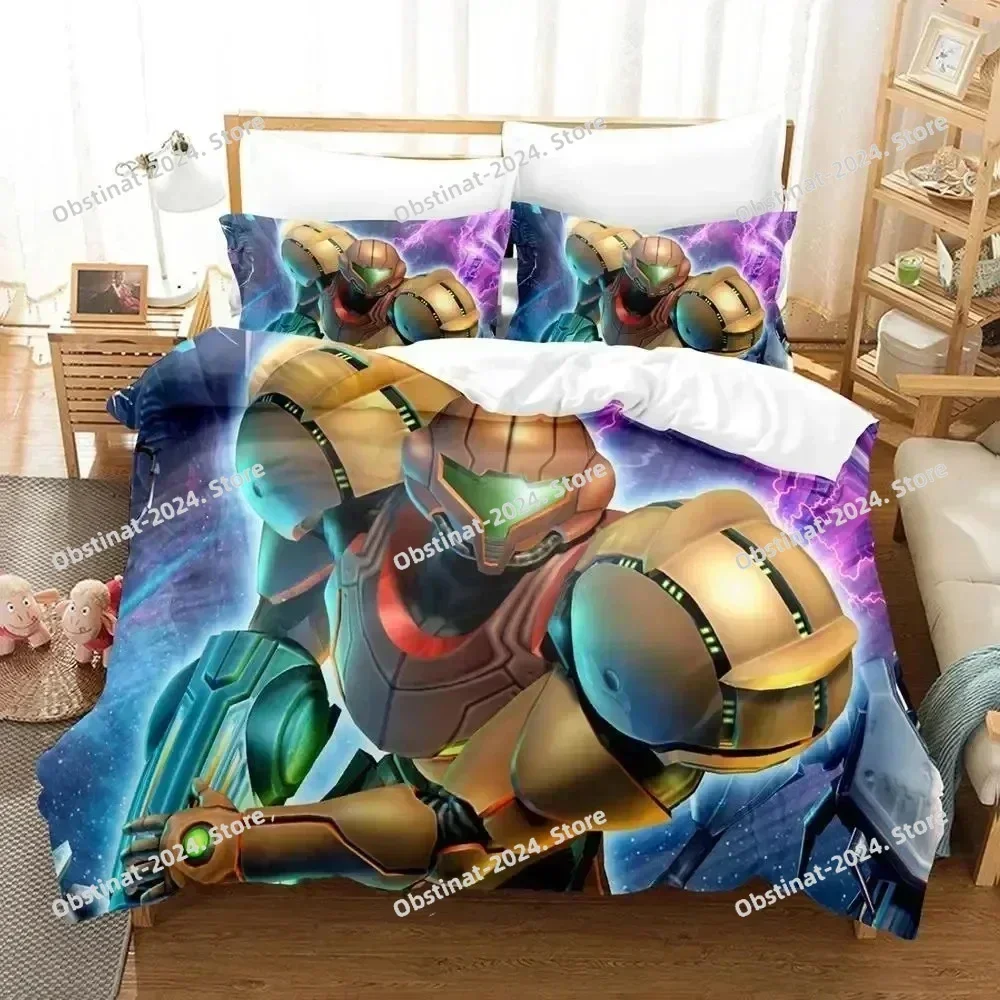 Metroid Prime Corruption Bedding Set Printed single Comforter Quilt Bed Cover Duvet Cover Pillow Case 3 Pieces Kids Adult Size