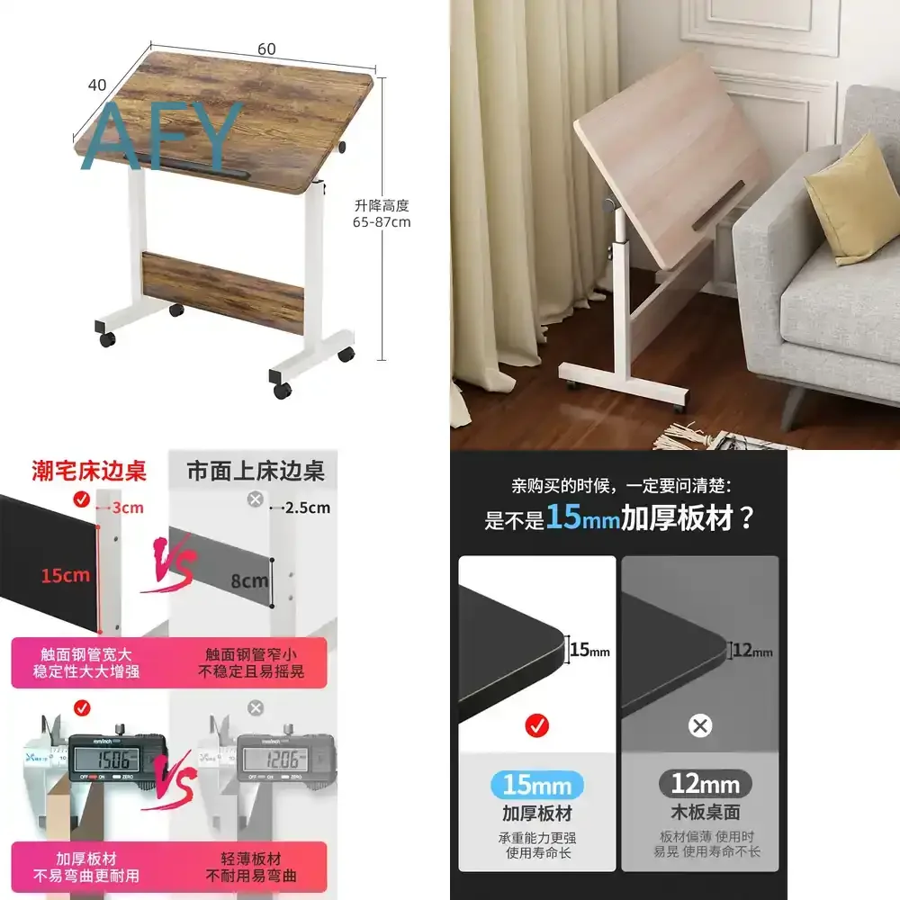 7W Tiltable Desk for Notebook Laptop for Dormitory Rental Room Study Storage Foldable Table for Home Office Lazy Desk