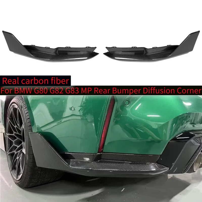 

For BMW G80 M3 G82 G83 M4 Dry Carbon Fiber Rear Bumper Corner Diffuser MP Style Rear Lip Separator Winglet 2020+