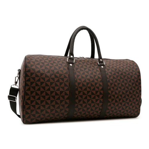 여성용 레트로 절묘한 기하학적 PU 여행 가방, 대용량 하이 퀄리티 컬러 매칭 숄더백, 2024 패션 클래식 