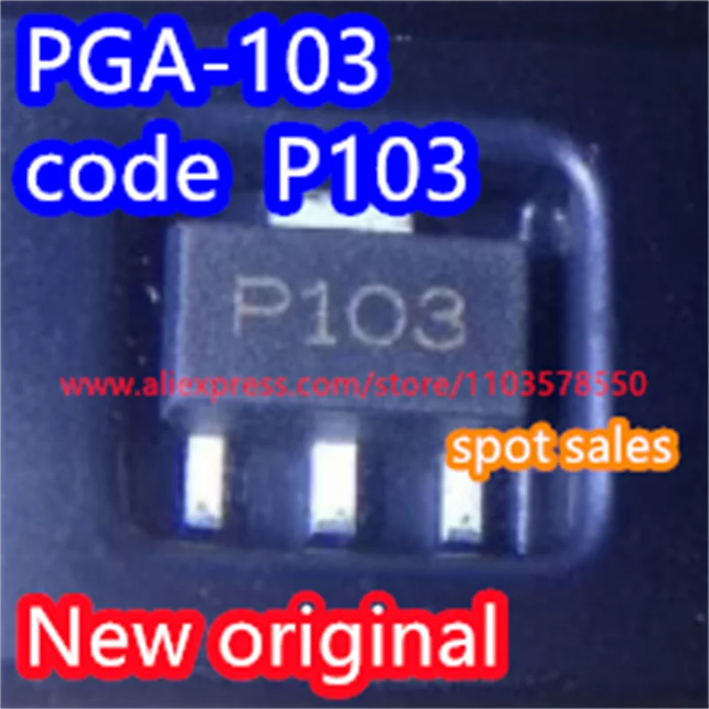 10PCS 100% Brand new original PGA-103+ SMT SOT-89 broadband low-power amplifier chip PGA-103 PGA103 code P103