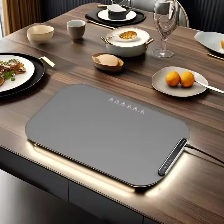 Keep Preheated Dining Room Table Mat Rollable 3 Temperature Kitchen Heating Fast Full Surface Tray Heating Tray