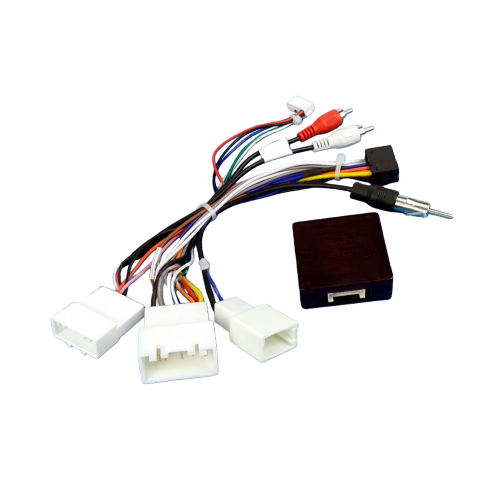 Radio Navigation Power Cable Wiring Harness with CANBUS Decoder Box for Toyota For Prado 10 Models For Sequoia RX330 RX350