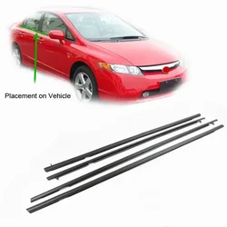 Window Moulding Trim Weatherstrips Seal Belt for Honda Civic 2006 2007 2008 2009 2010 2011