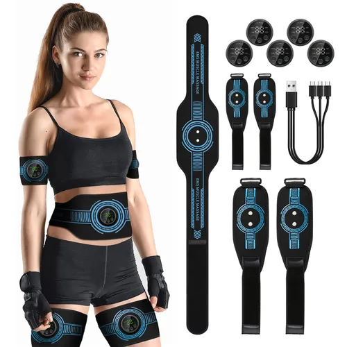 Imagen 1 del producto Traje de fitness abdominal EMS, cinturón abdominal de masaje inteligente, pegatina que se puede utilizar con rociador de agua sin almohadilla de gel, carga USB
