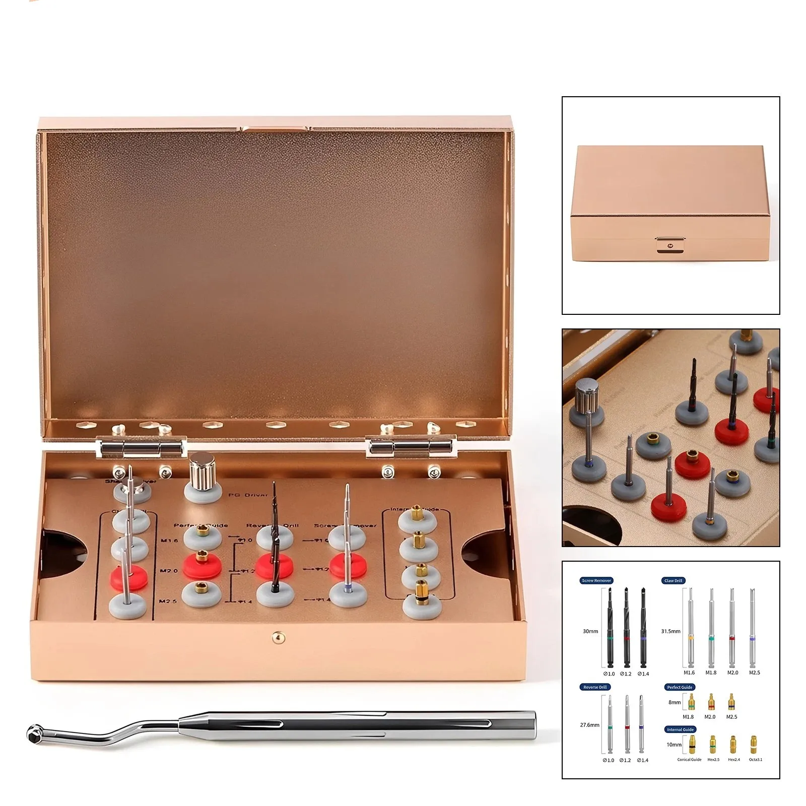 Dental Implant Screw Removal Kit Broken Extractor Surgical Remover Instruments Extract Tool Set