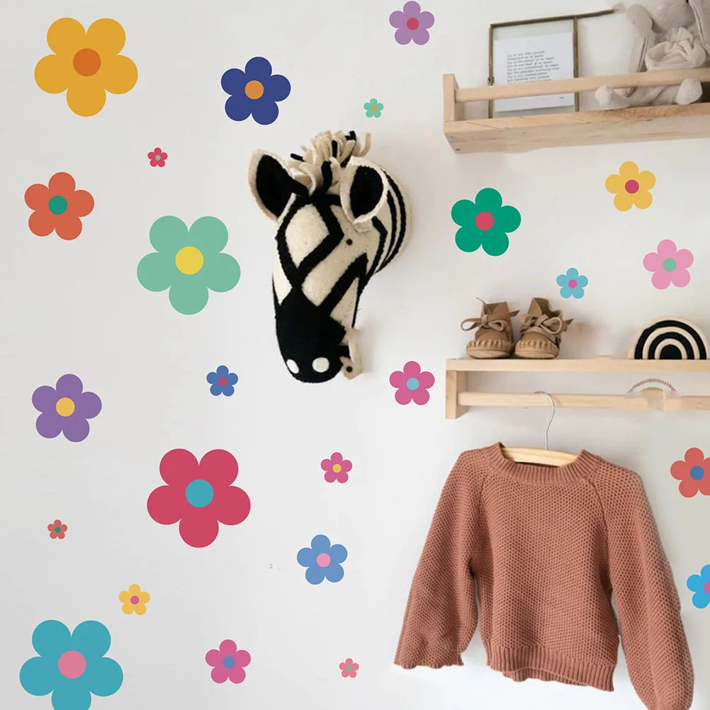 

9 Sheets Adhesive Sticker Flower Wall Stickers Home Decor Kids Room Bedroom Decals Bedroom Decals PVC Mural Adhesive