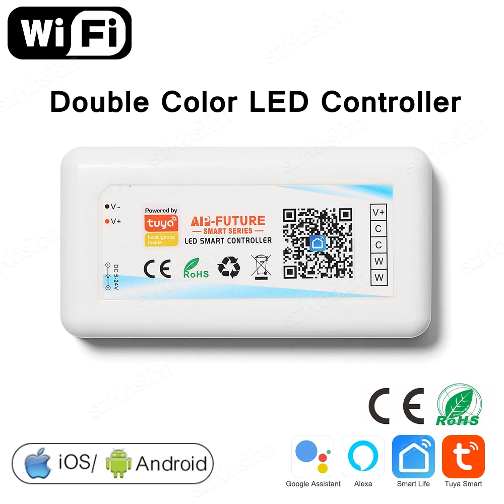 Tuya WiFi Smart LED-Controller DC5-24V Einfarbiger Dimmer CCT RGB RGBW RGBCCT LED-Streifen APP-Fernbedienung Kompatibel mit Alexa Google Home