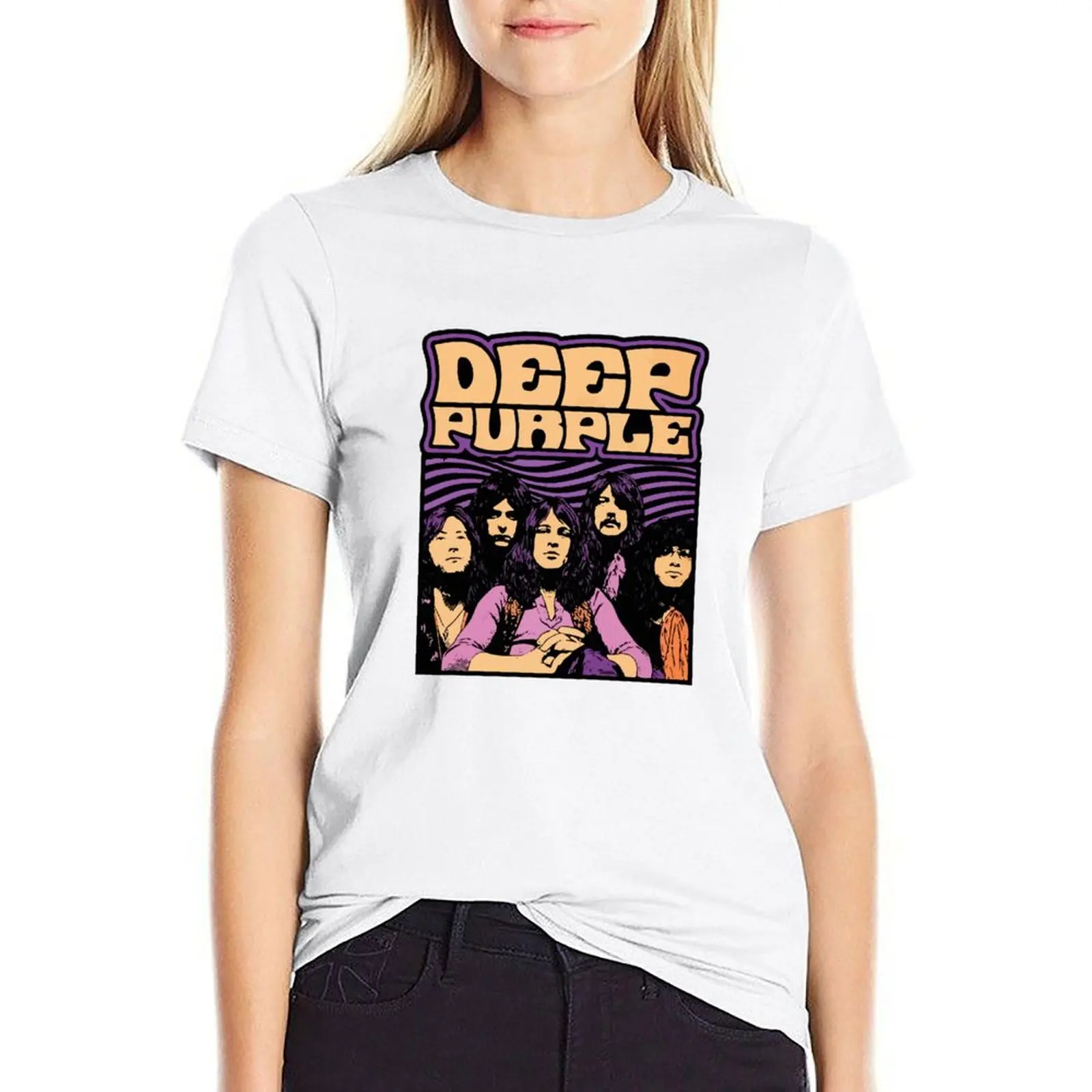 

Deep Purple black night T-shirt oversized vintage clothes cute t-shirts for Women