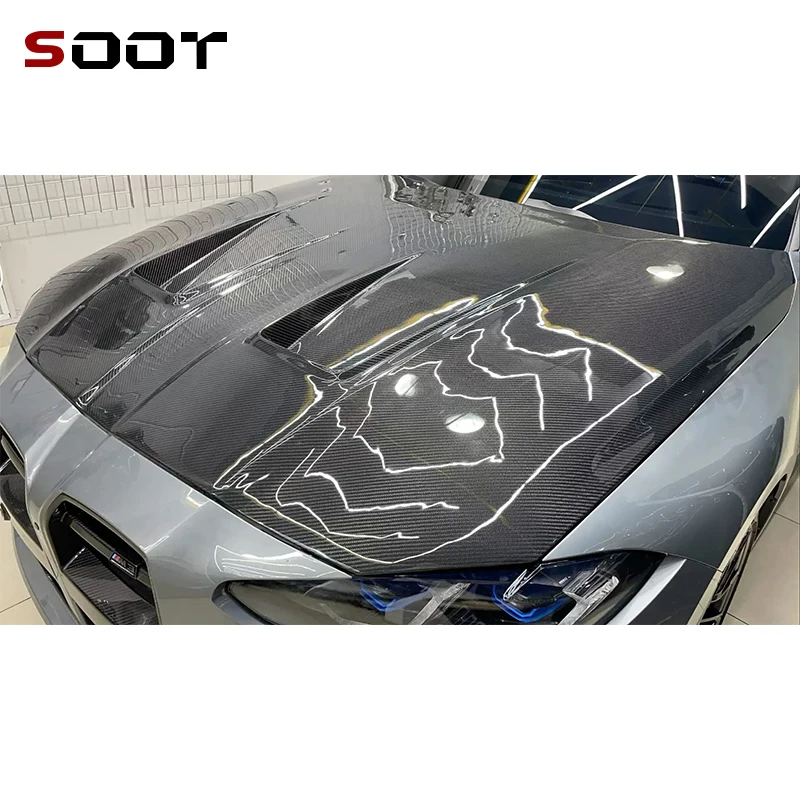 

Для BMW M3 G80 M4 G82 G83: Капот из углеродного волокна, крышка двигателя, накладка на капот, стиль AIP, автомобильные аксессуары