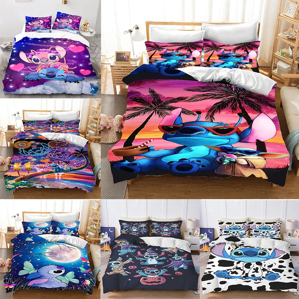 

Boy & Girl Stitch Bedding Sets Cartoon Comforter Cover Bed Cover Duvet Cover Pillow Case 2-3 Pieces Sets Kids Adult Size