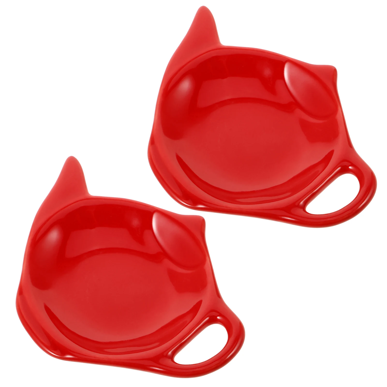 

2Pcs Delicate Ceramic Tea Bag Tray Exquisite Workmanship for Cabinet Storage and Display Tea Storage Holder Snack Bowl