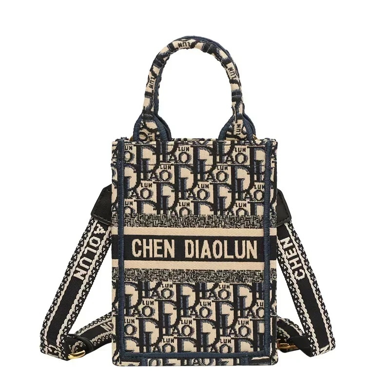 DIY Name Logo Embroidery Luxury Canvas Tote Bag For Women High Quality Ladies Designer Purse Customized Handbags Travelling Bag