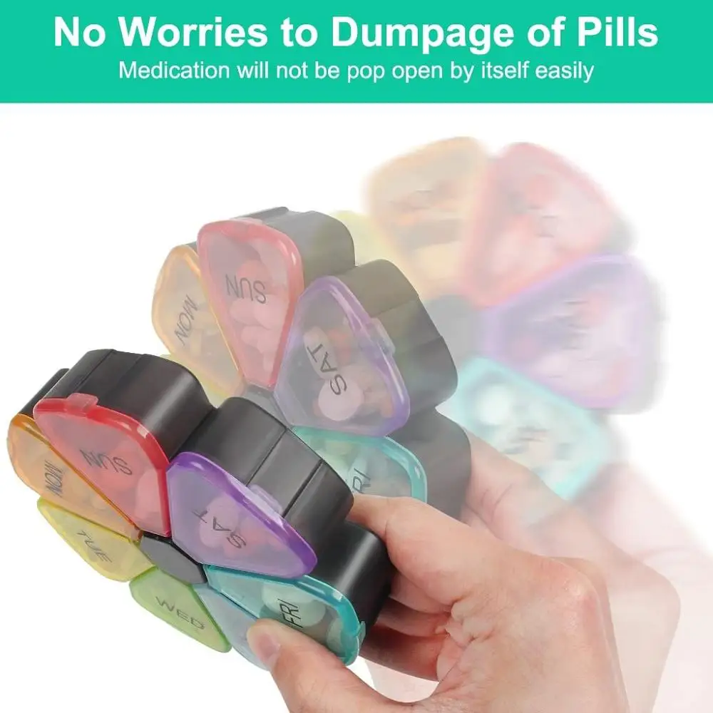 7 Day Travel Organizer Pill Dispenser Container Pill Box Medicine Organiser Pill Case Tablet Holder