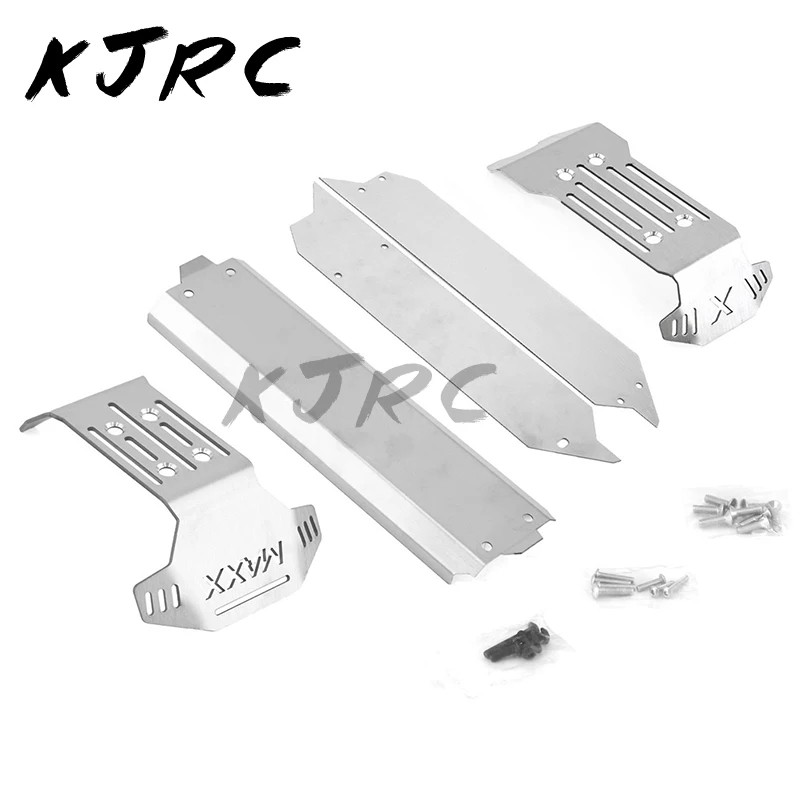 

5pcs Stainless Steel Front and Rear Chassis Armor Skid Plate Protector for 1/10 MAXX RC Car Upgrade Parts