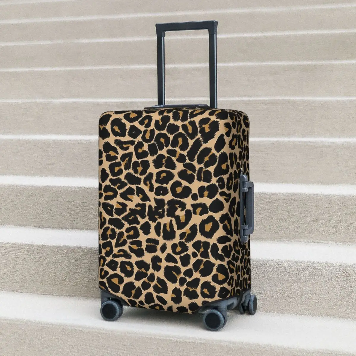 

Leopard Print Traditional Colours Suitcase Cover Protection Elastic Travel Luggage Protector Covers for 18-32 Inch