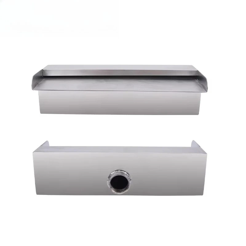 Swimming Pool Waterfall Fountain LED Light Transparent Acrylic Structure Modern Design Easy to Install