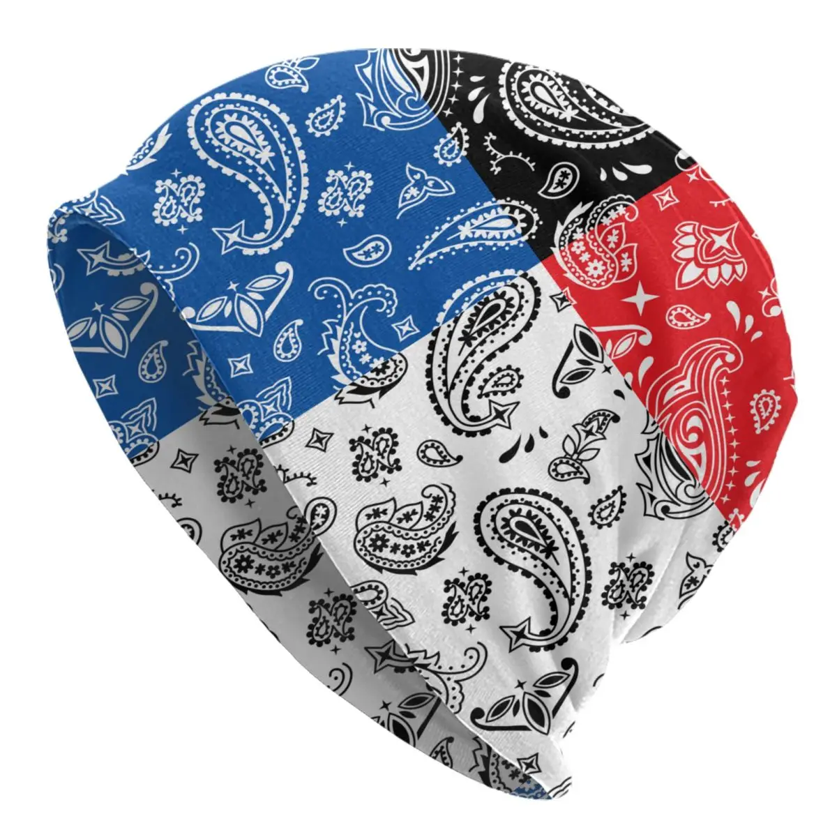Custom Ethnic Bohemia Style Paisley Pattern Skullies Beanies Caps Unisex Winter Warm Knitted Hat Women Men Adult Bonnet Hats