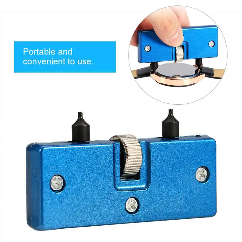 1 ud. Herramienta ajustable para abrir y cerrar la tapa trasera de relojes, extractor de tornillos, llave para relojes, kits de reparación, herramientas para quitar baterías de relojes