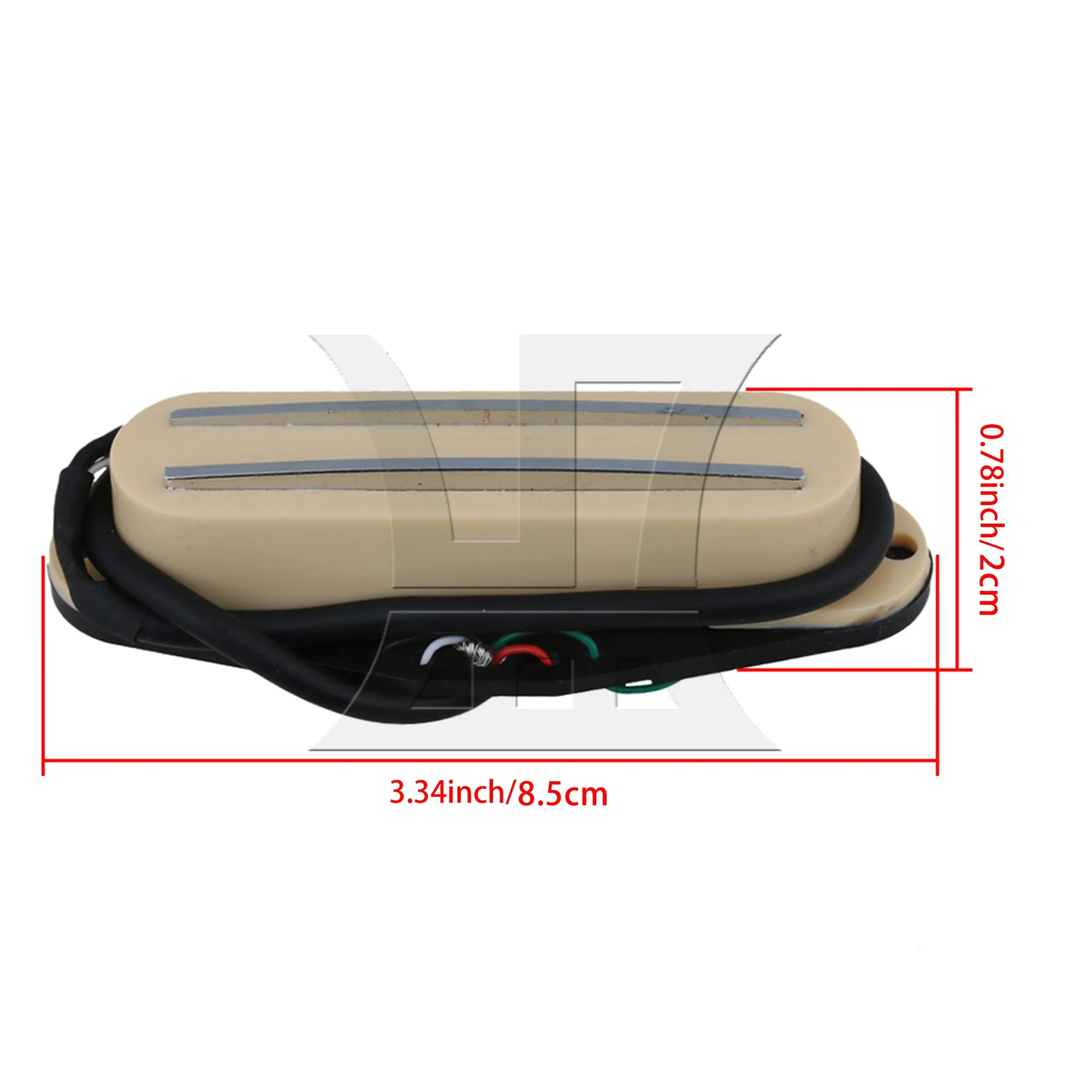 3 قطع من أسلاك السكك الحديدية المزدوجة لاقط مغناطيسي للجيتار الكهربائي بلون كريمي #6