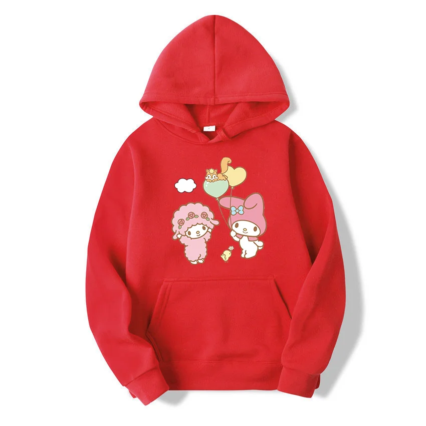 Sanrio My sweet piano Men's and Women's Hoodie Casual Street Clothing Long sleeved Sweatshirt Boys and Girls Autumn Top Coat