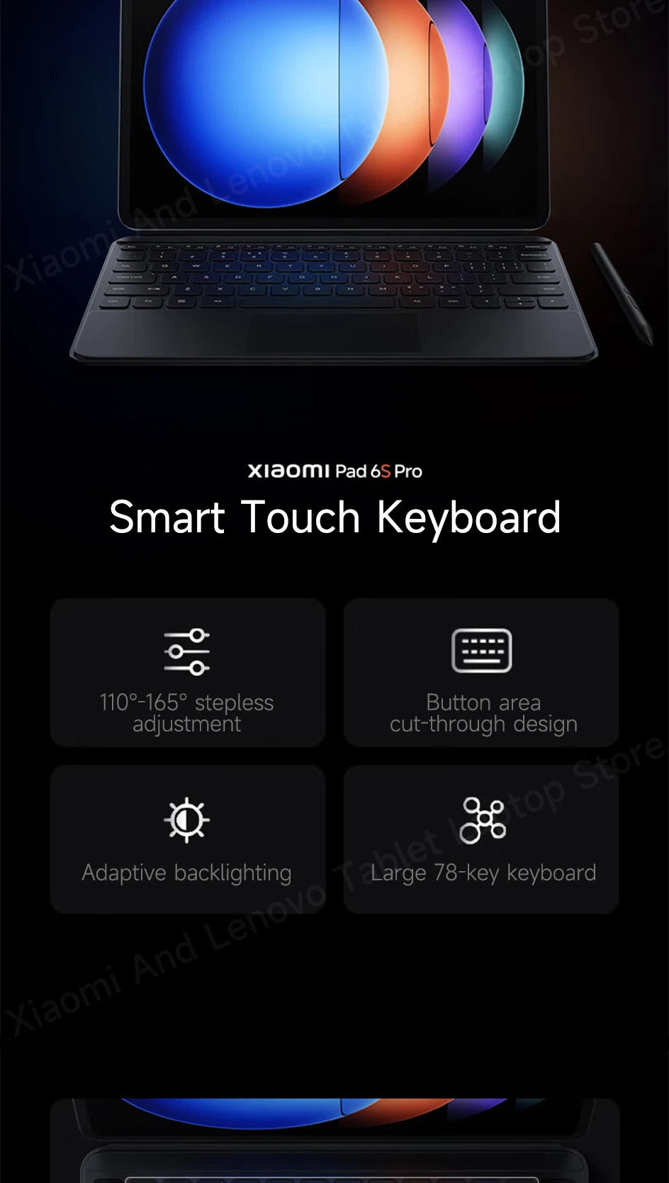 Xiaomi Tablet Xiaomi Pad 6S Pro 12.4 Snapdragon 8 Gen2 12.4" 3K 144Hz Display Hyper OS 10000mAh 120W Super Fast Charge Tablet PC