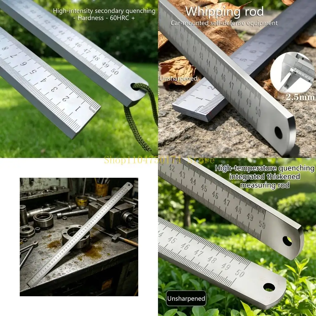 Multipurpose Metal Ruler Stainless Steel Double Scale Ruler With Nonslip Design Great For Artists And Builders top sale