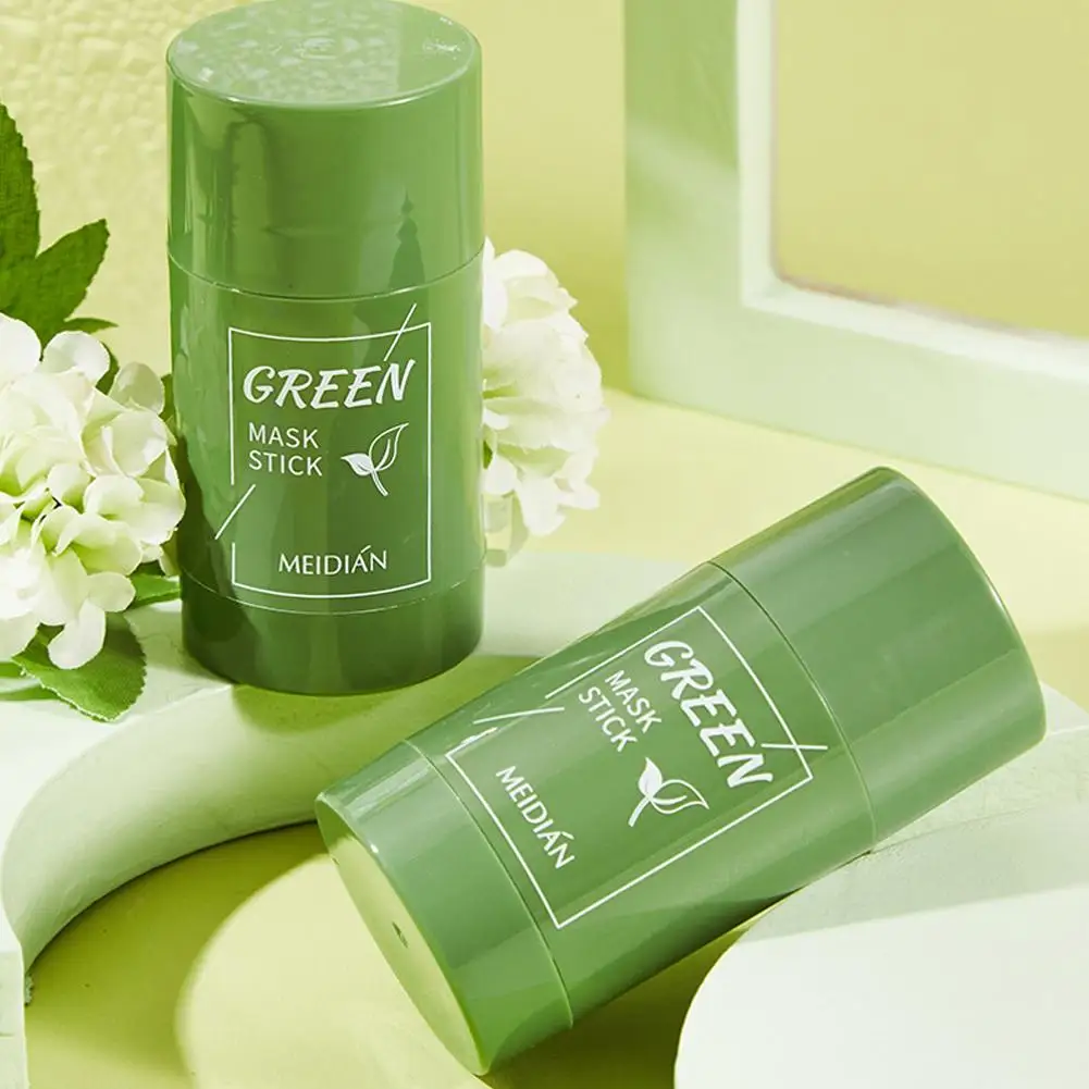 

Green Tea Solid Face Mask Remove Blackhead Shrink Pores Smearing Oil Anti-acne Cleaning Stick Face Dispel Acne Blemish Skin Care