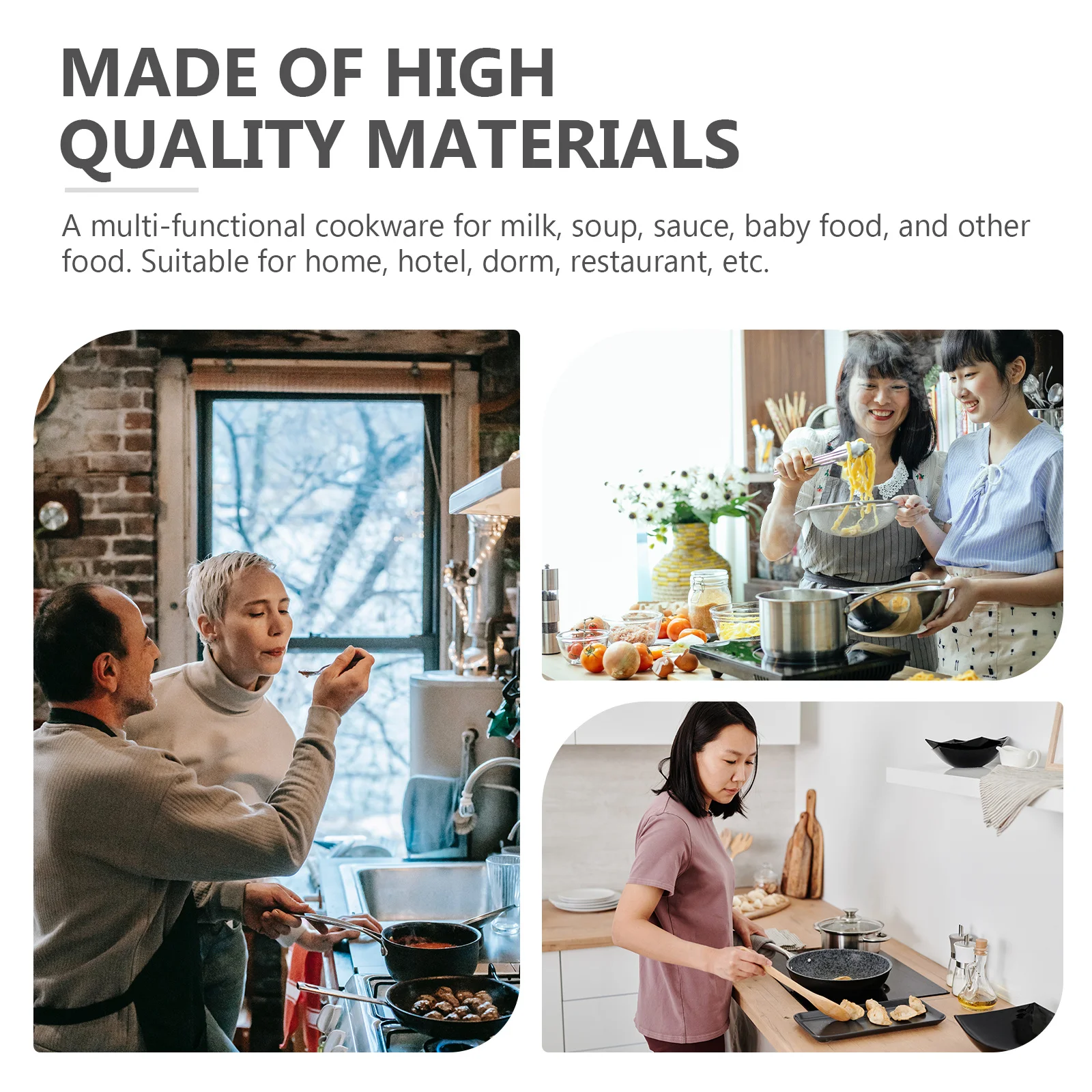 

Mini Milk Pot Wooden Handle Non-Stick Baby Food Cooking Pot For Soup Noodles Stew Kitchen Cookware Complementary Food Utensil