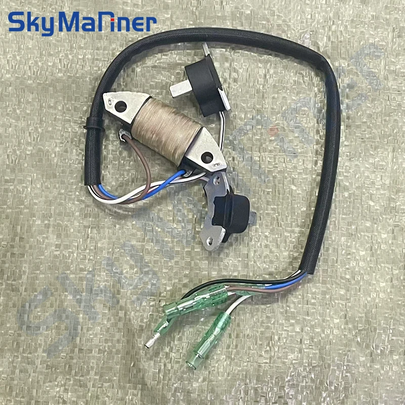 

69P-85541-09 Зарядная катушка и 61N-85543-09 61N-85543-19 Котушка импульса в сборе для лодочного двигателя Yamaha 25HP 30HP 2-тактный подвесной двигатель