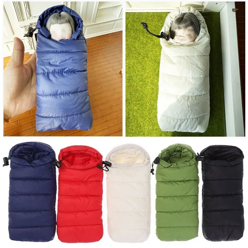 Saco de dormir de simulación de muñeca 1:12, diseño de simulación, accesorios decorativos, modelo en miniatura para casa de muñecas, estilo de Camping en miniatura