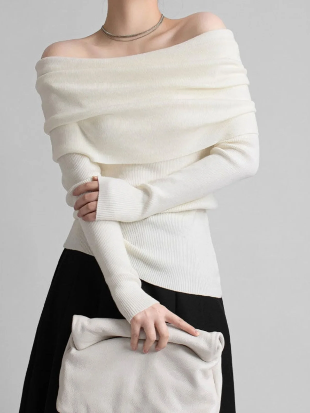 

Белая трикотажная основа с очками, женский облегающий длинный све-топ, модный однотонный зимний теплый топ для поездок на работу