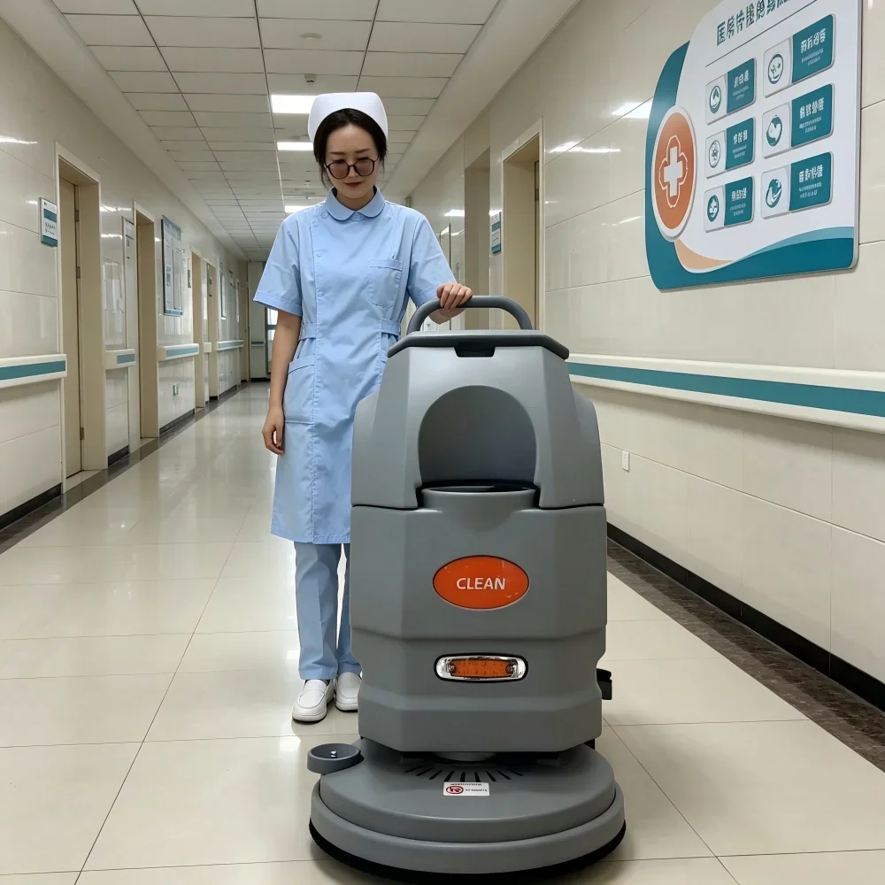 S-520 Single-Brush Walk-Behind Floor Scrubber - Factory Direct Sales
